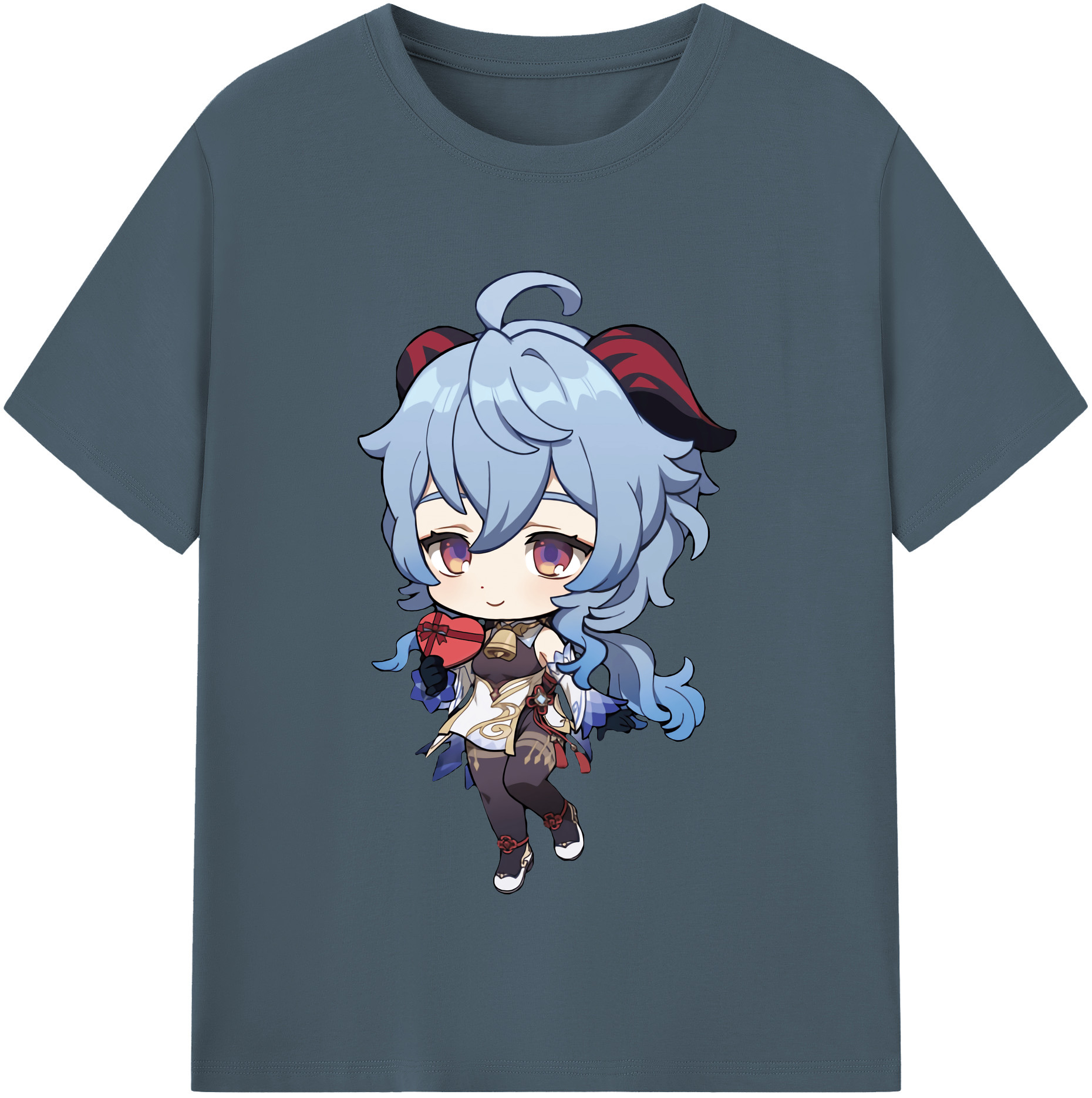 げんし神 甘雨 かんう genshin Ganyu 綿100％半袖Tシャツ（フロントプリント）